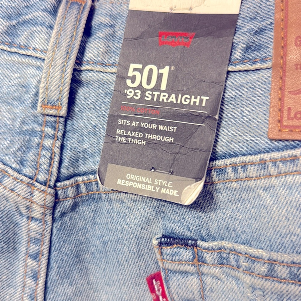 HOST PICK!!! ๐๐๐๐NWT Levi's Premium501 93 Straight WOMEN JEANS- Blue34"x 32" - Picture 9 of 9
